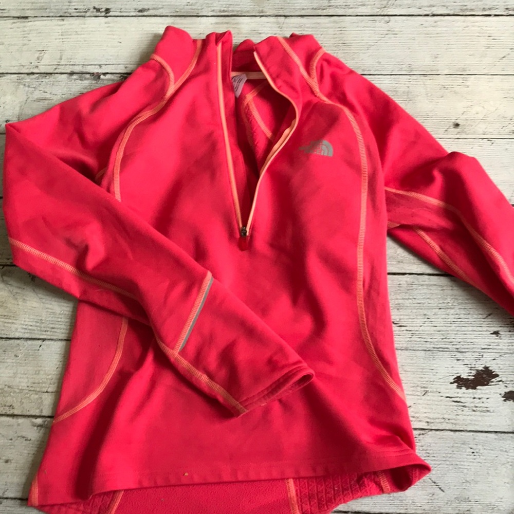 The north face pink zip up jacket